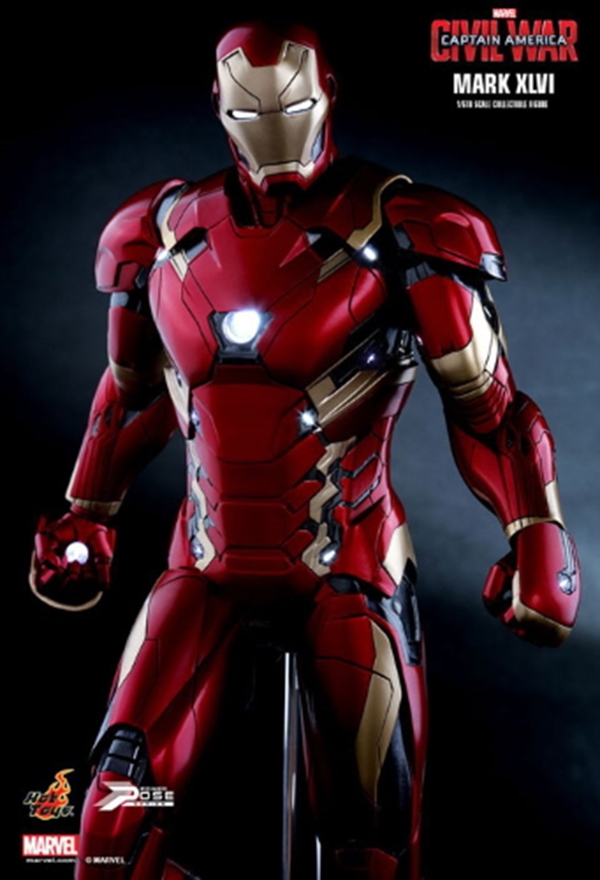 Iron Man Mark XLVI Power Pose - Capitan America. Civil War Hot Toys Figura 1/6 31 cm