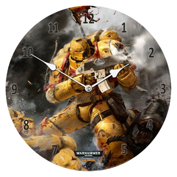 Reloj pared Imperial Fists Warhammer 40,000 cristal